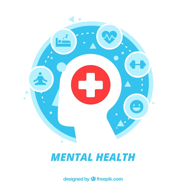 Mental health composition with flat design Free Vector