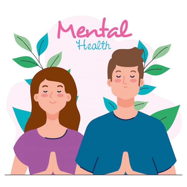 Premium Vector | Mental health concept, couple with healthy mind, and ...