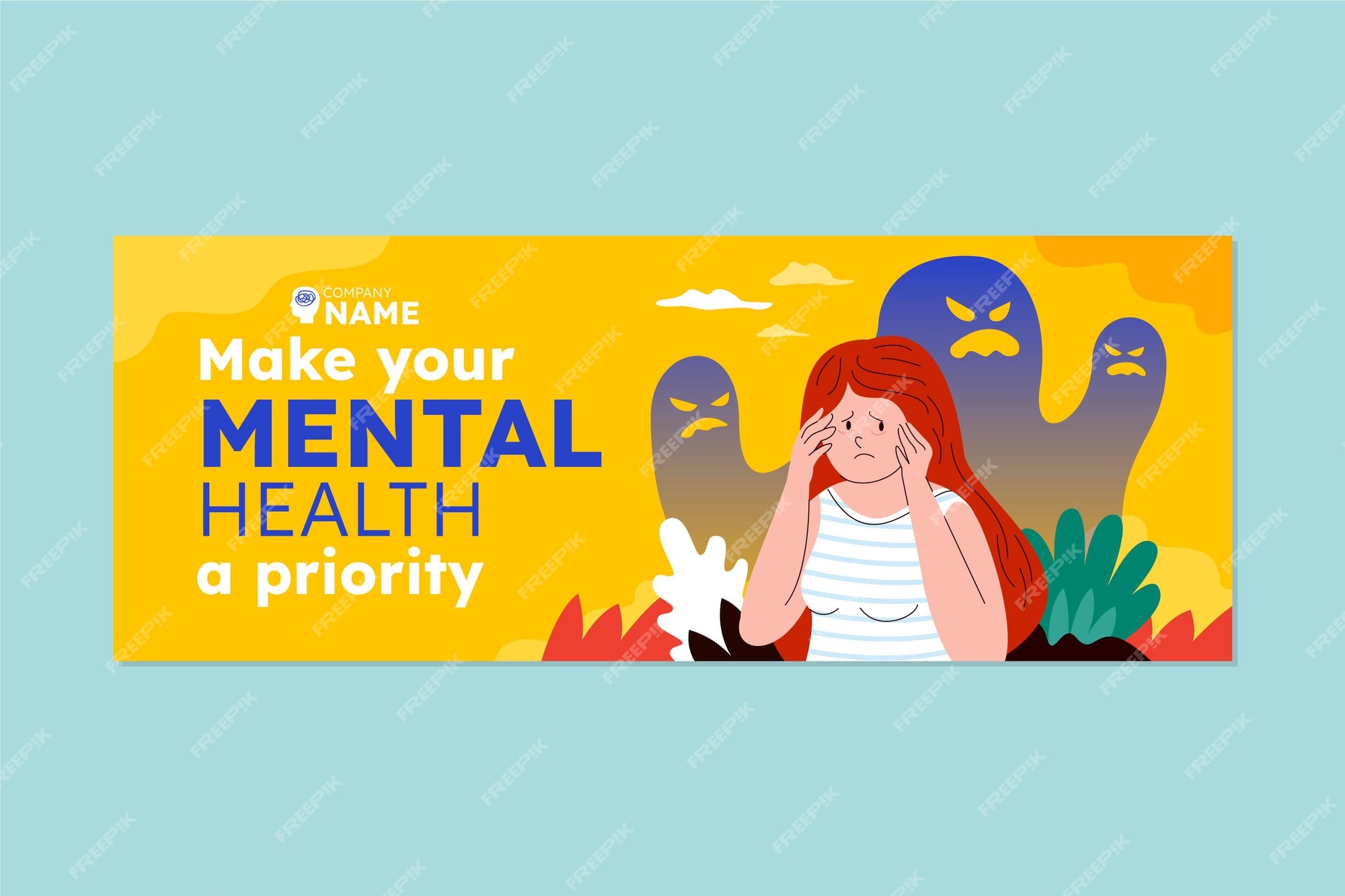 free-vector-mental-health-facebook-cover