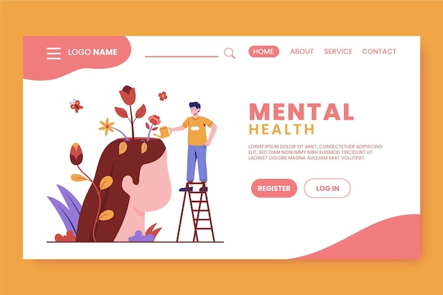 Free Vector | Mental health landing page