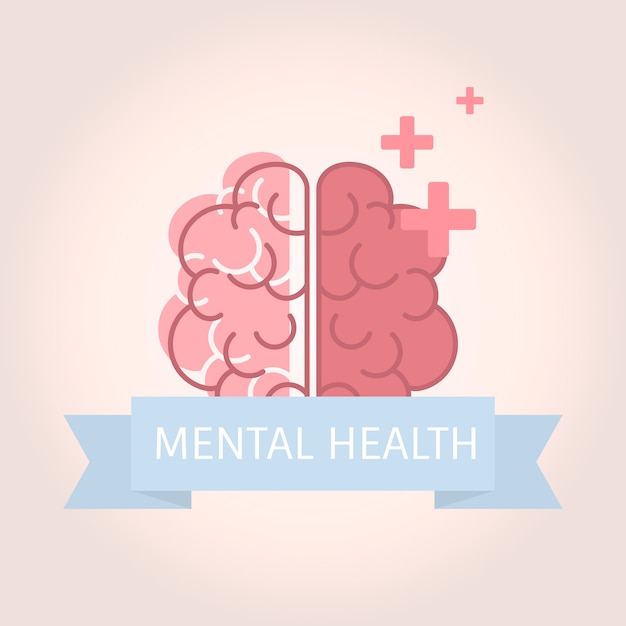 Mental health understanding the brain\
vector