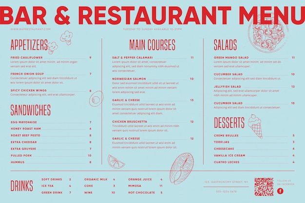 Digital Menu Templates Free