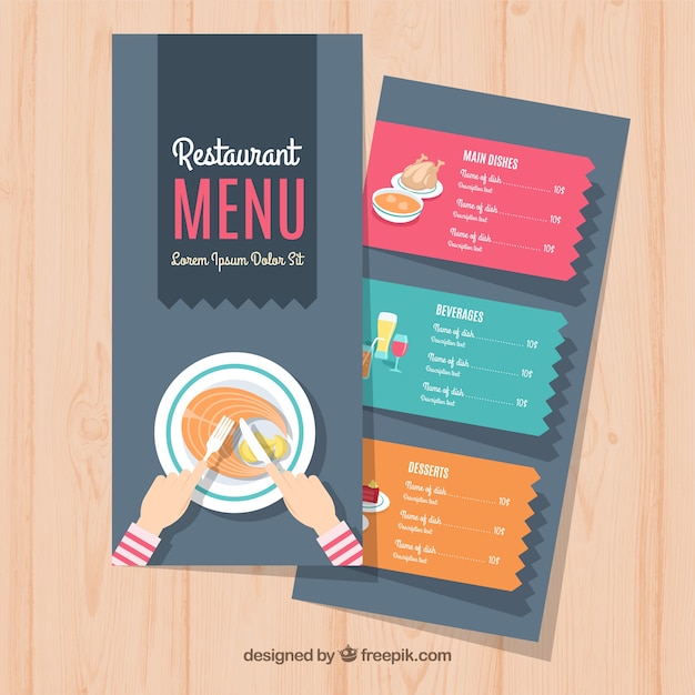 free-vector-menu-template-in-flat-style