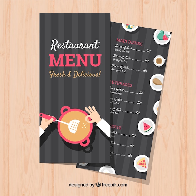 Free Vector | Menu template in flat style