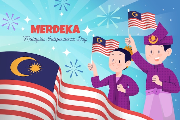 ムルデカマレーシア独立記念日 プレミアムベクター