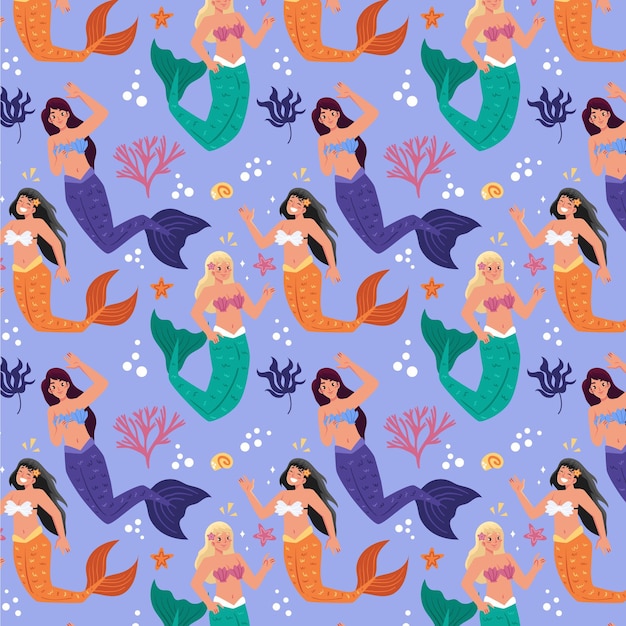 Free Free Mermaid Pattern Svg Free 290 SVG PNG EPS DXF File