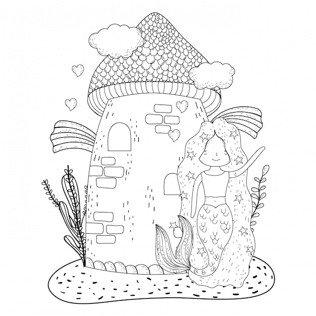 Little Mermaid Castle Coloring Page