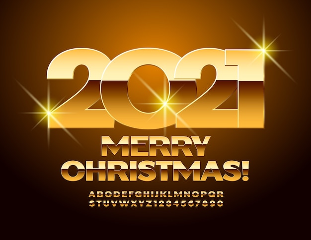 Download Premium Vector | Merry christmas 2021. glossy premium font. gold alphabet letters and numbers
