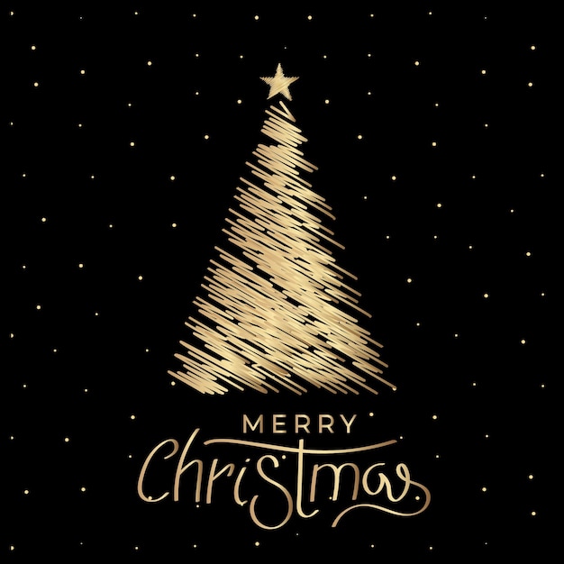 Premium Vector | Merry christmas and abstract tree in elegant style