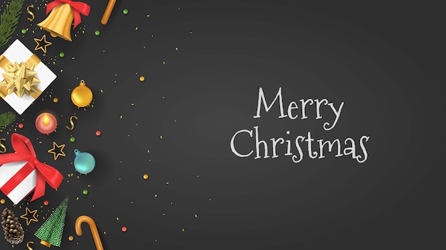 Download Premium Vector Merry Christmas Background Banner PSD Mockup Templates