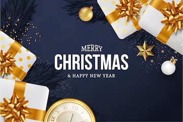 Free Vector | Merry christmas background with elegant realistic objects