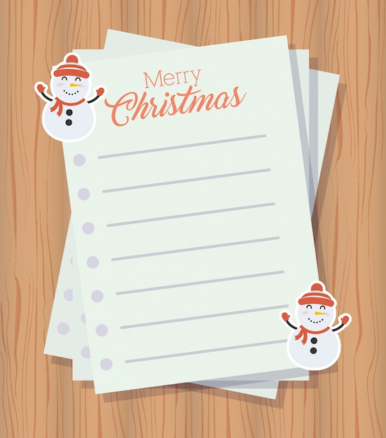 Merry christmas background with letter sheets Vector | Free Download