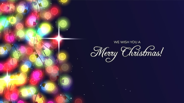 Free Vector | Merry christmas background with light garland