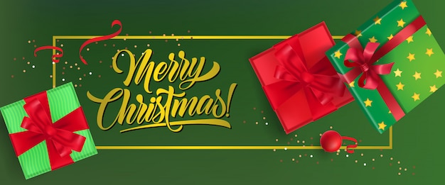 Download Free Merry Christmas Banner Design Gift Boxes With Ribbons Free Vector Use our free logo maker to create a logo and build your brand. Put your logo on business cards, promotional products, or your website for brand visibility.