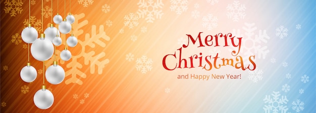 Free Vector | Merry christmas banner template with ornaments