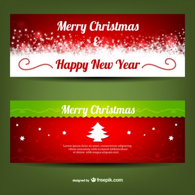 Download Merry christmas banner templates | Free Vector