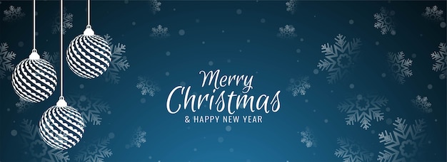 Download Free Vector Merry Christmas Banner With Snowflakes SVG Cut Files