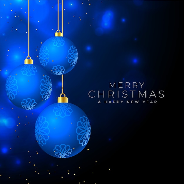 Free Vector | Merry christmas beautiful background with hanging baubles