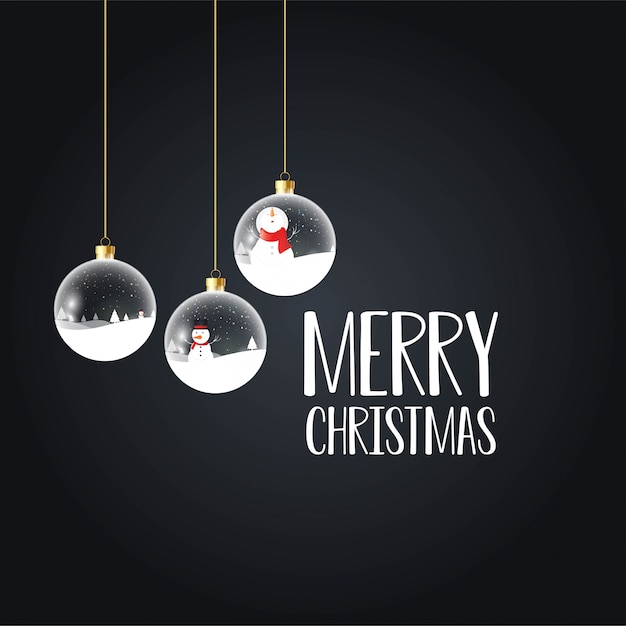 Premium Vector Merry christmas black card