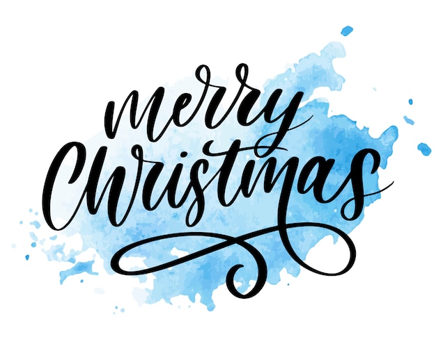 Premium Vector | Merry christmas calligraphic inscription decorated ...