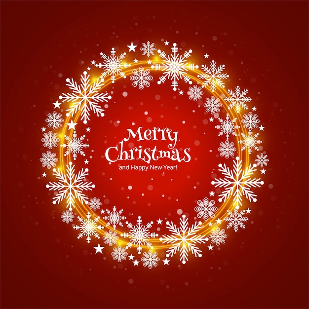 Free Vector | Merry christmas card beautiful circular snoflakes ...