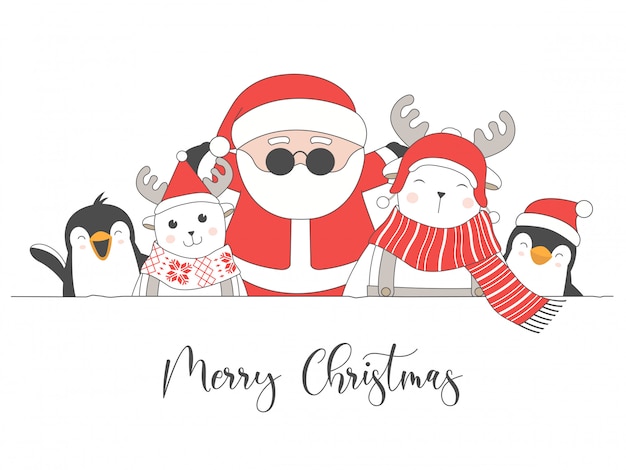 Download Premium Vector | Merry christmas card with christmas ...