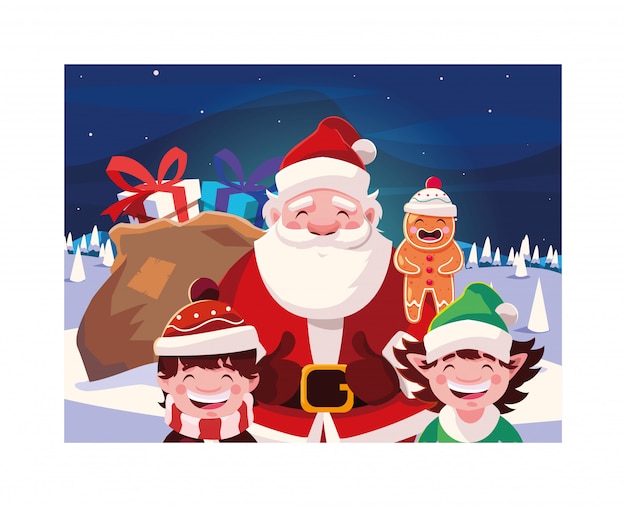 Premium Vector | Merry christmas cartoons