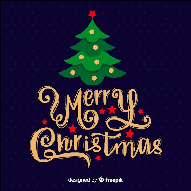 Free Vector | Merry christmas concept with lettering