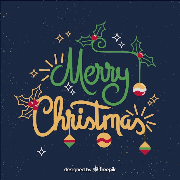 Free Vector | Merry christmas cool lettering design