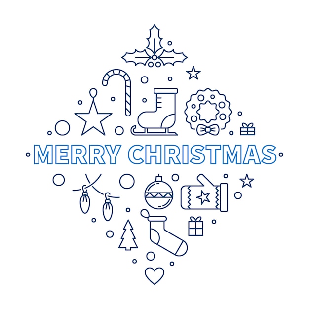 Download Premium Vector Merry Christmas Creative Outline Illustration Yellowimages Mockups