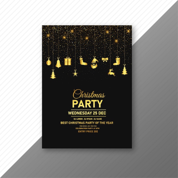 Free Vector Merry Christmas Elegant Flyer Background