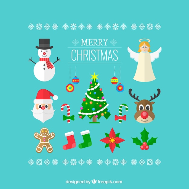 Merry christmas elements Vector | Premium Download