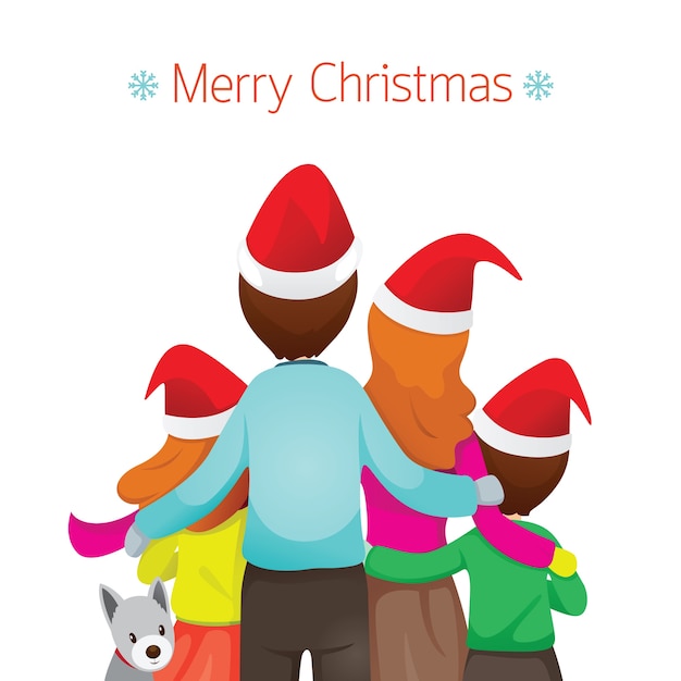 Premium Vector | Merry christmas family greeting