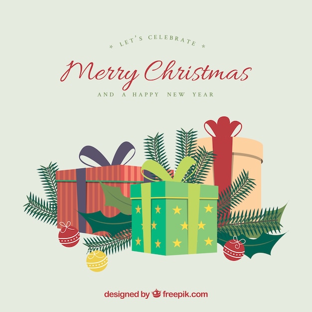 Free Vector | Merry christmas gifts background
