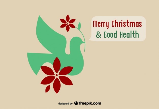 Free Vector  Merry christmas & good health postcard