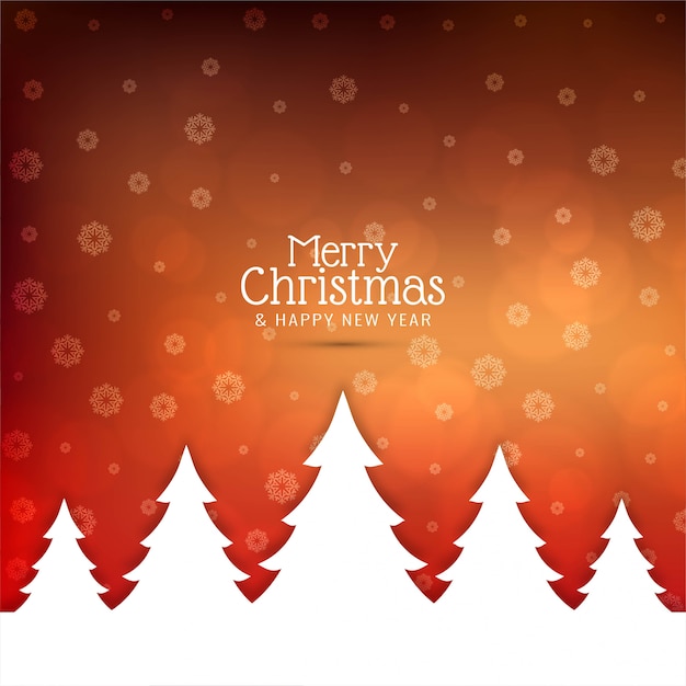 Merry christmas greeting background with christmas tree Free Vector