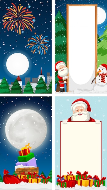 メリークリスマスグリーティングカード背景垂直 無料のベクター