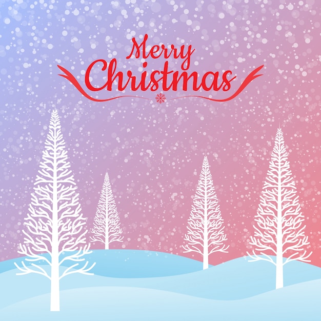 Premium Vector | Merry christmas greeting card and christmas tree.