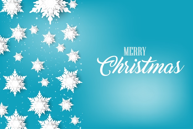 Premium Vector | Merry christmas greeting card,with snow