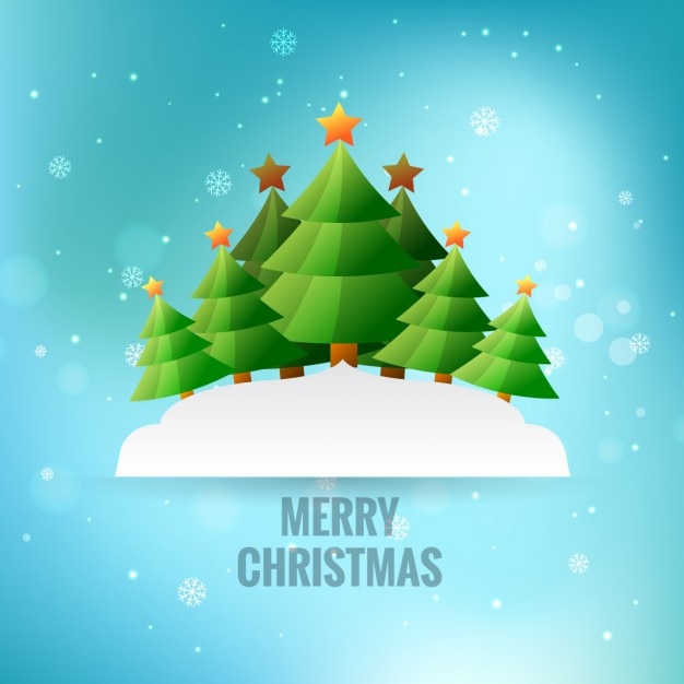 Merry christmas greeting with christmas\
trees