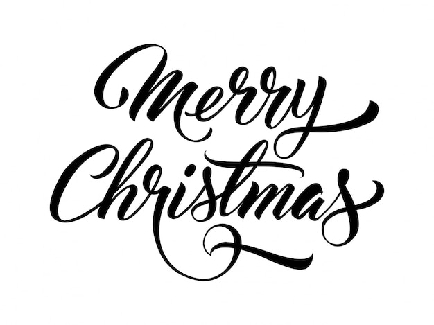 Merry Christmas handwritten text Vector | Free Download