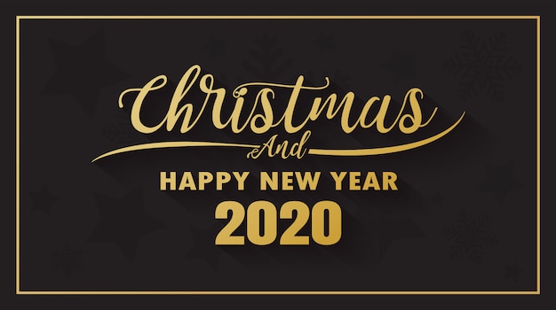 Merry christmas and happy new year 2020 banner Vector | Premium Download