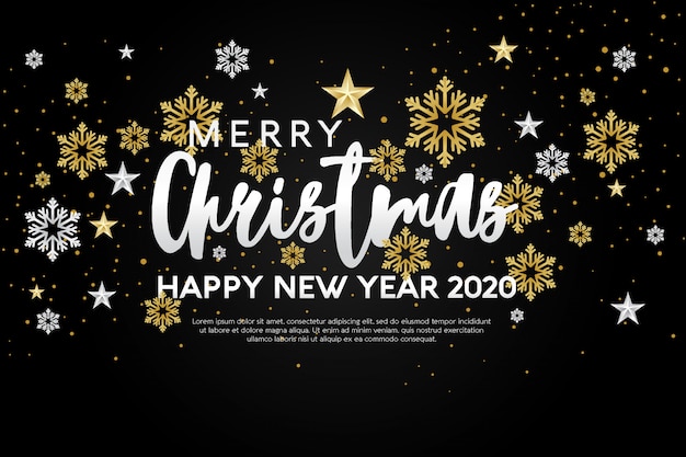 Merry christmas and happy new year 2020 greeting card | Premium Vector