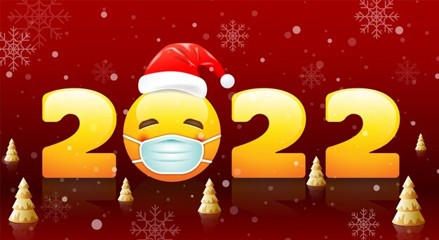 Cartoons Christmas 2022 Premium Vector | Merry Christmas Amp Happy New Year 2022 New Normal Cartoon  Character