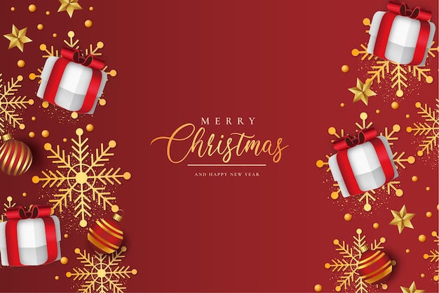 2022 Merry Christmas And Happy New Year Background Free Vector | Merry Christmas And Happy New Year 2022 Wallpaper