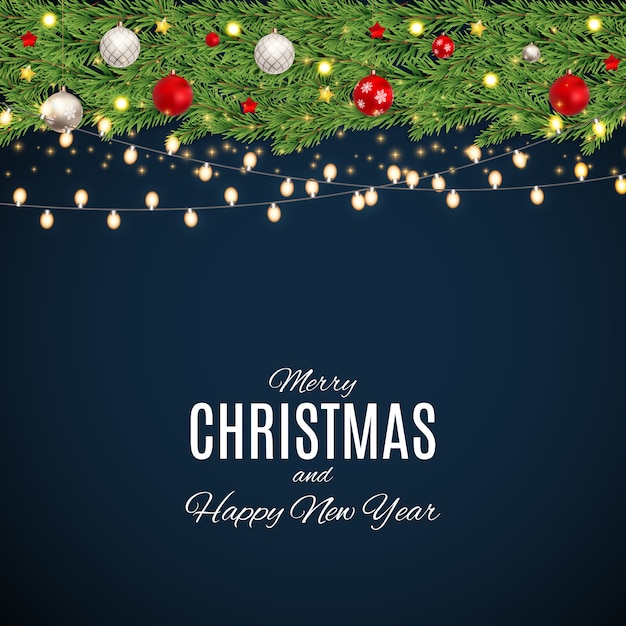 Premium Vector | Merry christmas and happy new year background