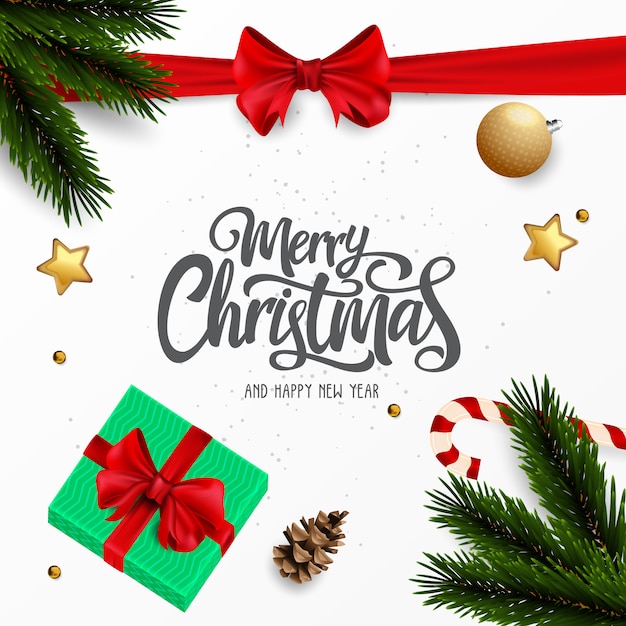 Merry christmas and happy new year background | Premium Vector