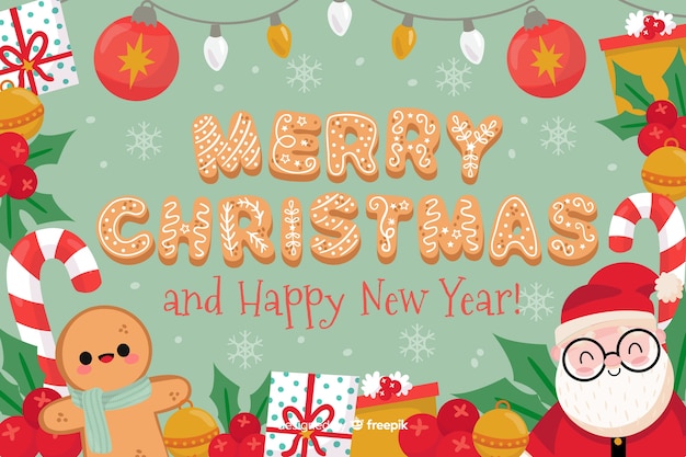 Free Vector | Merry christmas and happy new year background