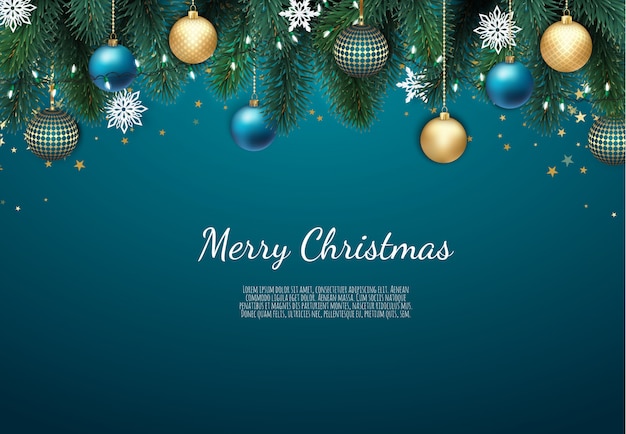 Merry christmas and happy new year background Premium Vector