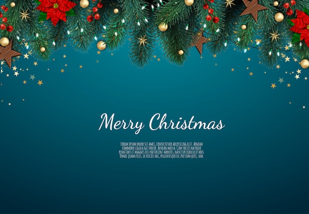 Merry christmas and happy new year background Premium Vector